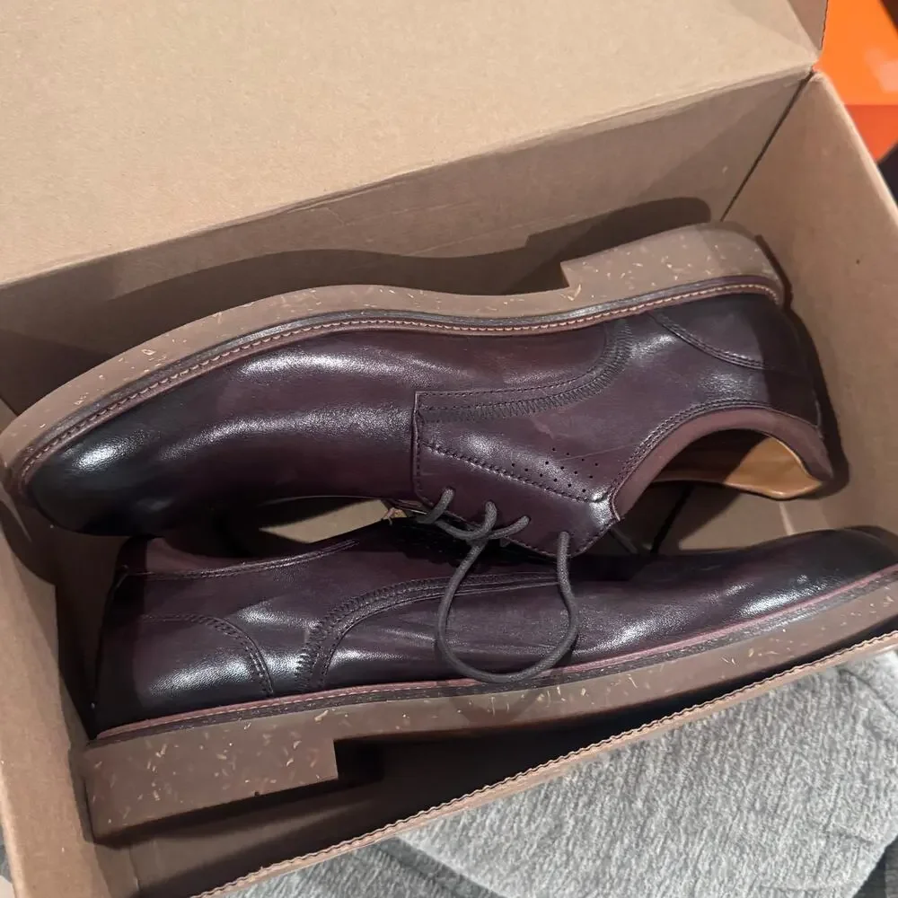 Ted Baker Swanley Derby Casual Dress Shoes Brown Leather Plain Toe Size 9.5 NWOB